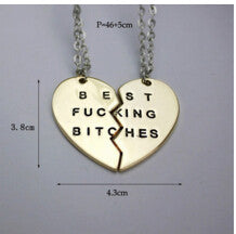 for Women Chic Best Bitches Best Friend Forever 2 Piece Break Heart Pendant Necklace Good Gifts SM6