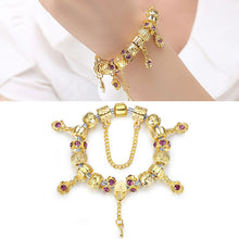 for Women DIY Crystal Beads Fit Original Bracelets Pulseira Jewelry Gift 3 Size Gold Rose Flower Key Charm bracelet SM6