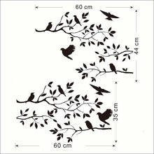 black tree branch wall stickers wall stickers of birds or home decor wall art decor SM6