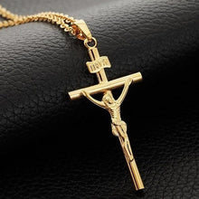 men Jesus cross necklace alloy man jewelry 18K gold plated SM6