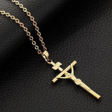 men Jesus cross necklace alloy man jewelry 18K gold plated SM6