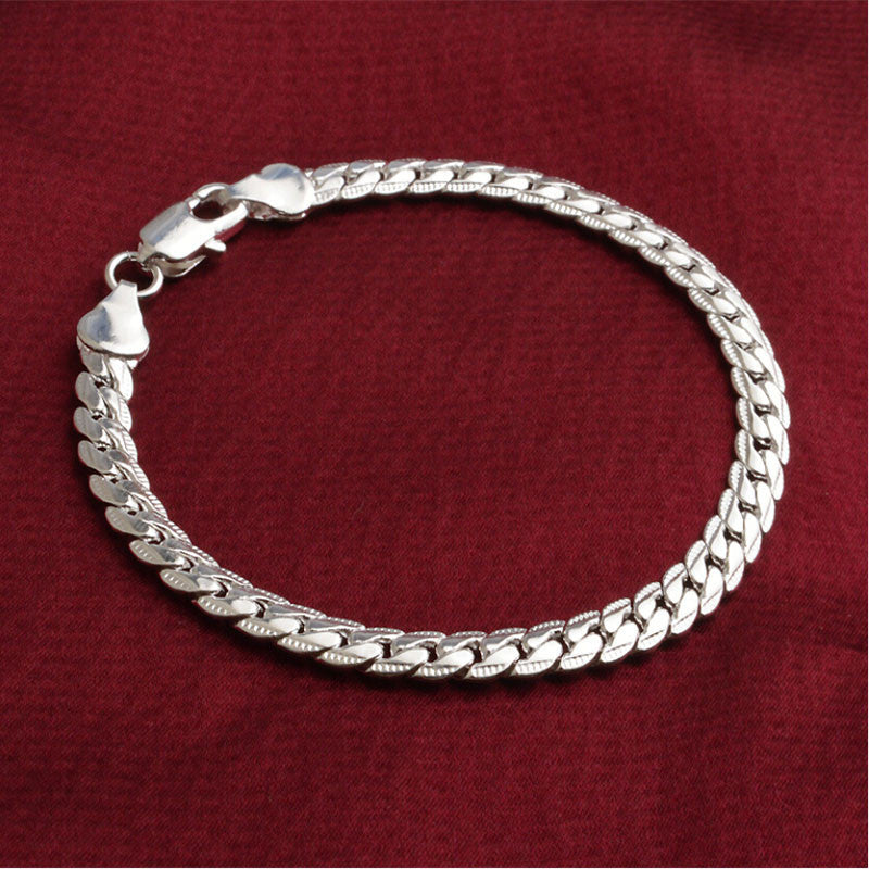 silver snake 5 mm Width bracelet bangle Jewelry crystal trendy men bracelets  SM6