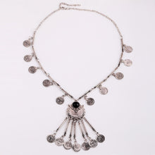 women Bohemian Vintage Coin Long Pendant Necklace Silver Chain Gypsy Tribal Ethnic silver jewelry Tassel Necklace SM6